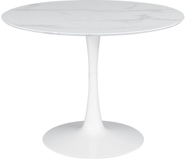 Coaster® Arkell White 40-Inch Round Pedestal Dining Table 0