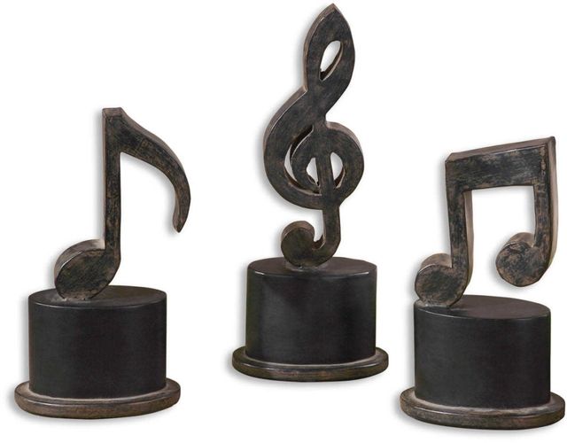 Uttermost® Aged Black Music Notes Sculpture-0