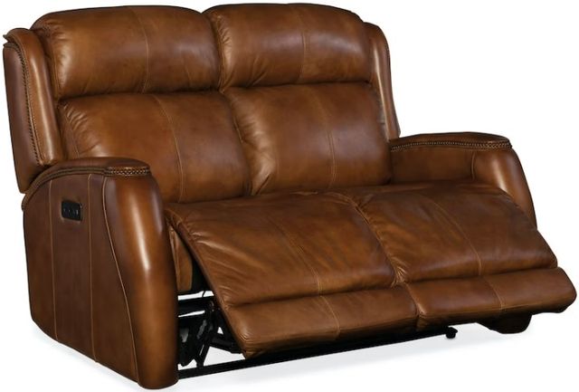 Hooker® Furniture SS Brown Emerson All Leather Power Recliner Loveseat w/ Power Headrest-1