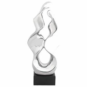 Uma Home Silver Ceramic Abstract Sculpture