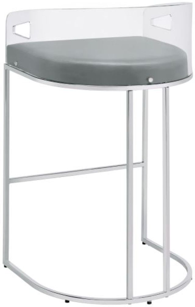 Coaster® Set of 2 Grey and Chrome Acrylic Back Counter Height Stools 5