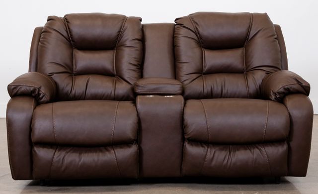 Franklin™ 794 Marco Massisa Dark Brown Leather Reclining Console Loveseat-0