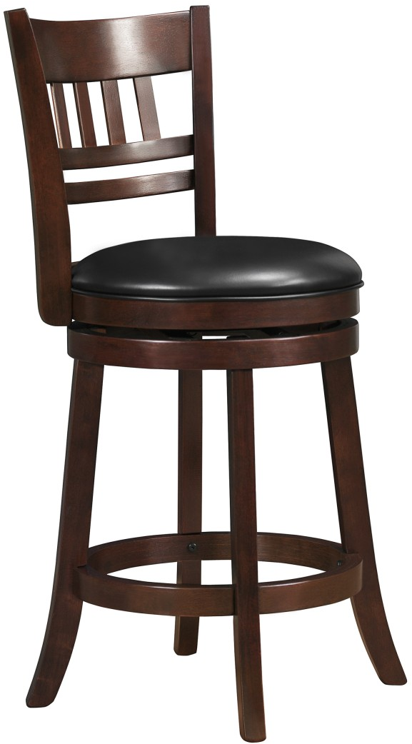 Homelegance® Edmond Dark Cherry Swivel Pub Chair-1