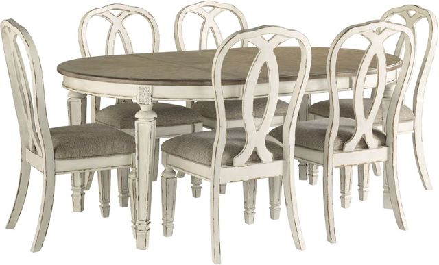 Signature Design by Ashley® Realyn 7-Piece Chipped White Dining Table Set-0