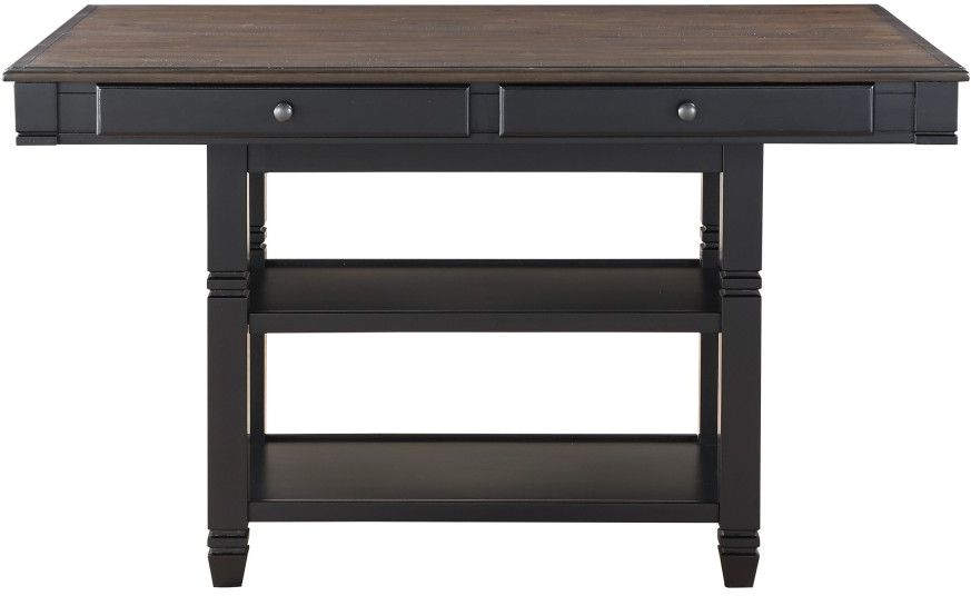 black counter height table with storage