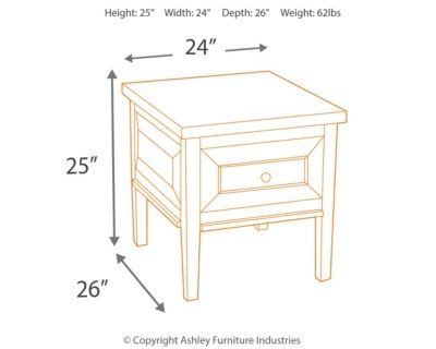 Signature Design by Ashley® Hindell Park Rustic Brown Square End Table 4