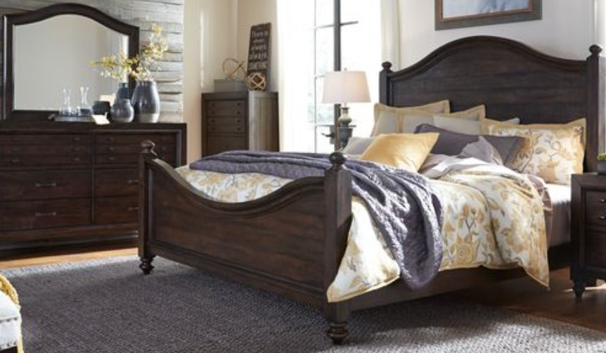 Liberty Catawba Hills Bedroom King Poster Bed, Dresser, and Mirror Collection