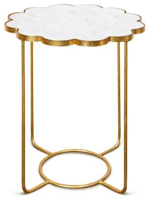 Stylecraft Gold/White Flower Side Table