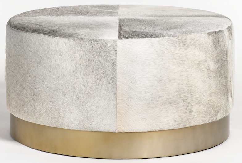 Alder & Tweed Furniture Company Jordan All Leather Frosted Hide Ottoman