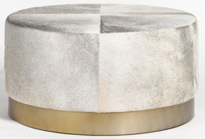 Alder & Tweed Furniture Company Jordan All Leather Frosted Hide Ottoman