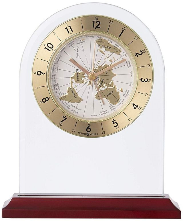 Howard Miller® World Time Arch Rosewood Clock