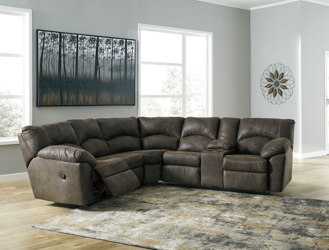 Signature Design by Ashley® Tambo 2-Piece Canyon Reclining Sectional 4