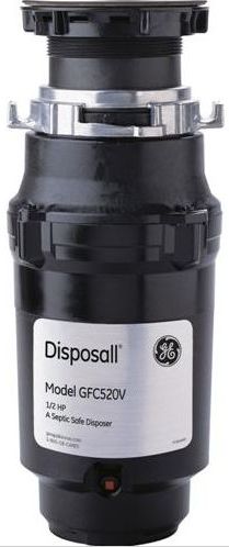 GE® 1/2 HP Continuous Feed Food Waste Disposer-Black