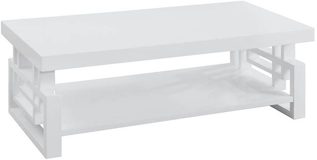Coaster® Glossy White Rectangular Coffee Table-0