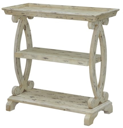 Crestview Collection Newport Distressed White Shaped Console Table