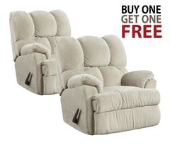 Affordable Furniture Aurora Beige Recliner - BOGO Free Recliner Set