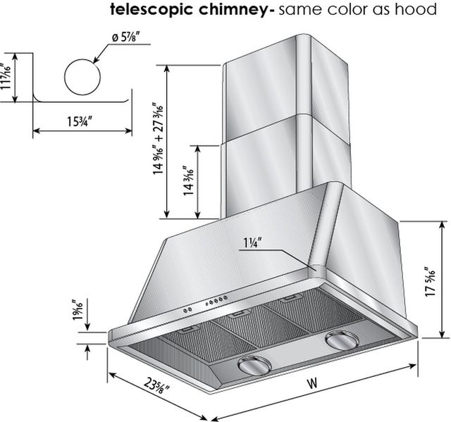 Ilve Majestic Series 60 Matte Graphite Wall Mounted Chimney Style Range Hood Big Sandy