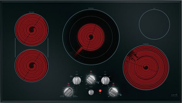 Café™ 36" Black / Brushed Stainless Electric Cooktop 3