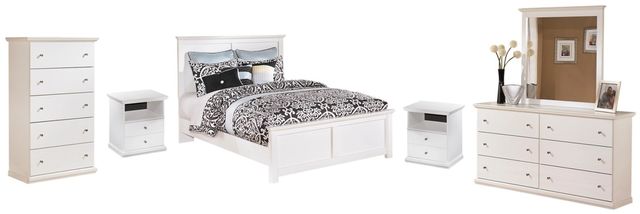 Signature Design by Ashley® Bostwick Shoals 6-Piece White Queen Panel Bed Set 0