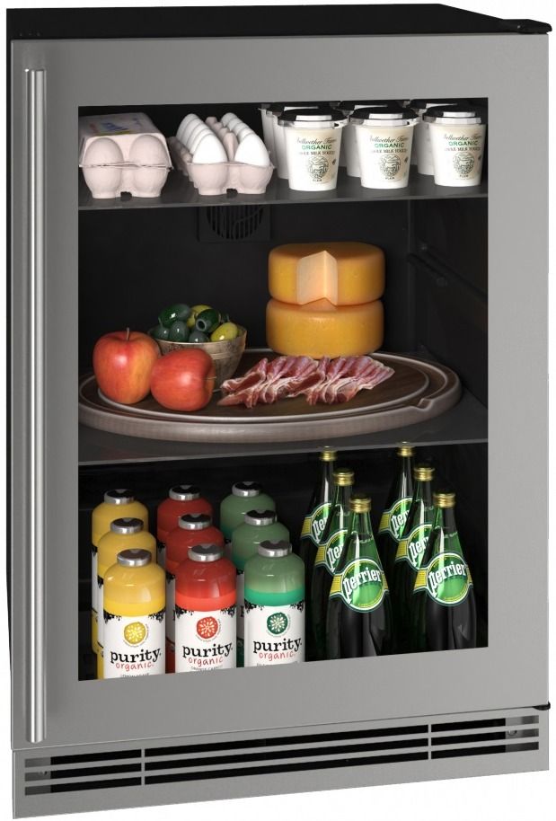 U-Line® 1 Class 24" Stainless Solid Beverage Center 0