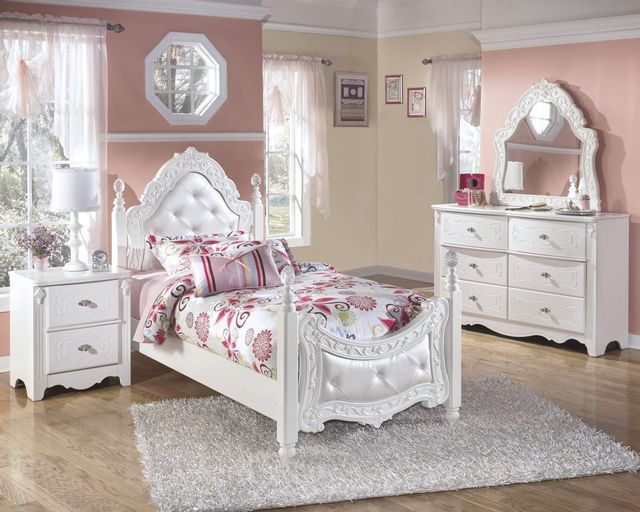 Signature Design by Ashley® Exquisite White Twin Poster Bed-2