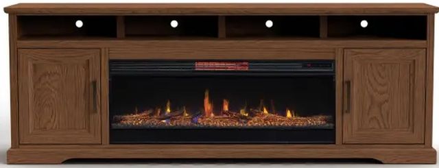 Legends Furniture Inc. Cheyenne Bourbon Oak 86" Fireplace Console 1
