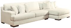 Signature Design by Ashley® Zada 2-Piece Ivory Left-Arm Facing Sectional with Chaise