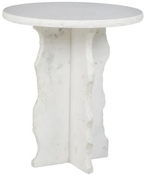 Blue Ocean Traders Urban White Marble Side Table