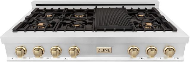 ZLINE Autograph Edition 48" Stainless Steel Natural Gas Rangetop  2