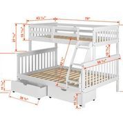 Donco Kids White Twin/Full Mission Bunk Bed With Dual Under Bed Drawers-1