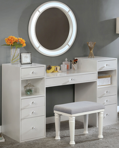 Furniture of America® Yasmine Light Gray and Luminous White Vanity Set