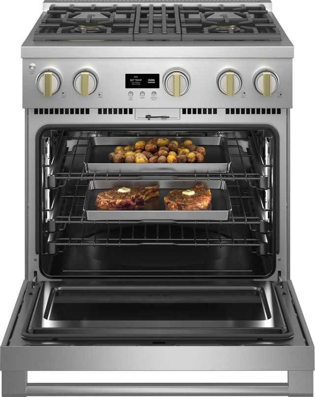 Monogram® Statement Collection 30" Stainless Steel Pro Style Dual Fuel Range 2