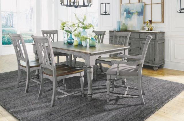 Flexsteel® Plymouth® Distressed Graywash Dining Chair 6