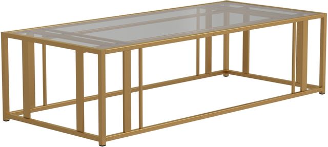 gold and glass hawn cocktail table