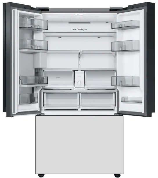 Samsung Bespoke 30 Cu. Ft. Panel Ready/Panel Ready/White Glass French Door Refrigerator 5
