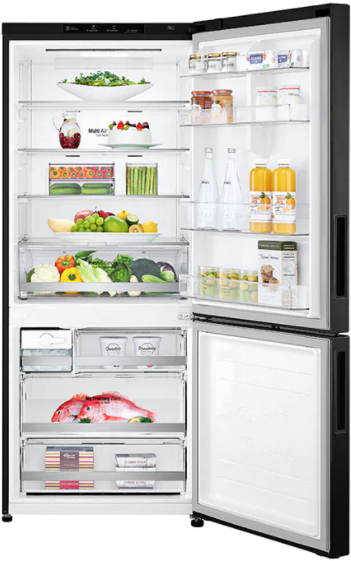 Réfrigérateur à congélateur inférieur à profondeur de comptoir de 28 po LG® de 14,7 pi³ - Noir mat 2