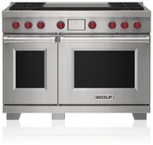 Wolf® 48" Natural Gas Stainless Steel Freestanding Dual Fuel Range