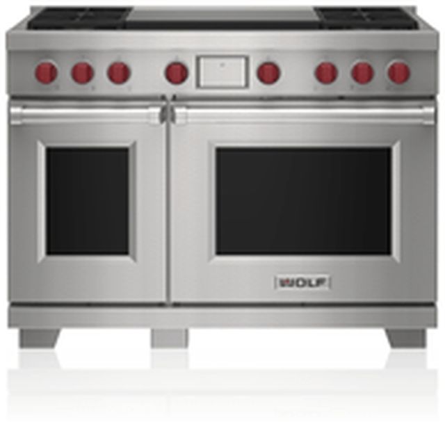 Wolf® 48" Stainless Steel Freestanding Dual Fuel Natural Gas Range-0
