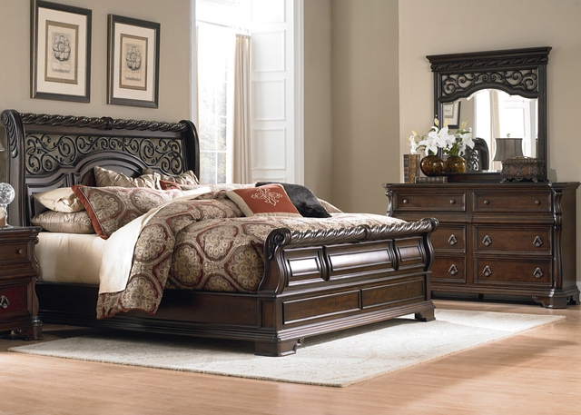 Liberty Furniture Arbor Place Bedroom King Sleigh Bed, Dresser and Mirror Collection 2