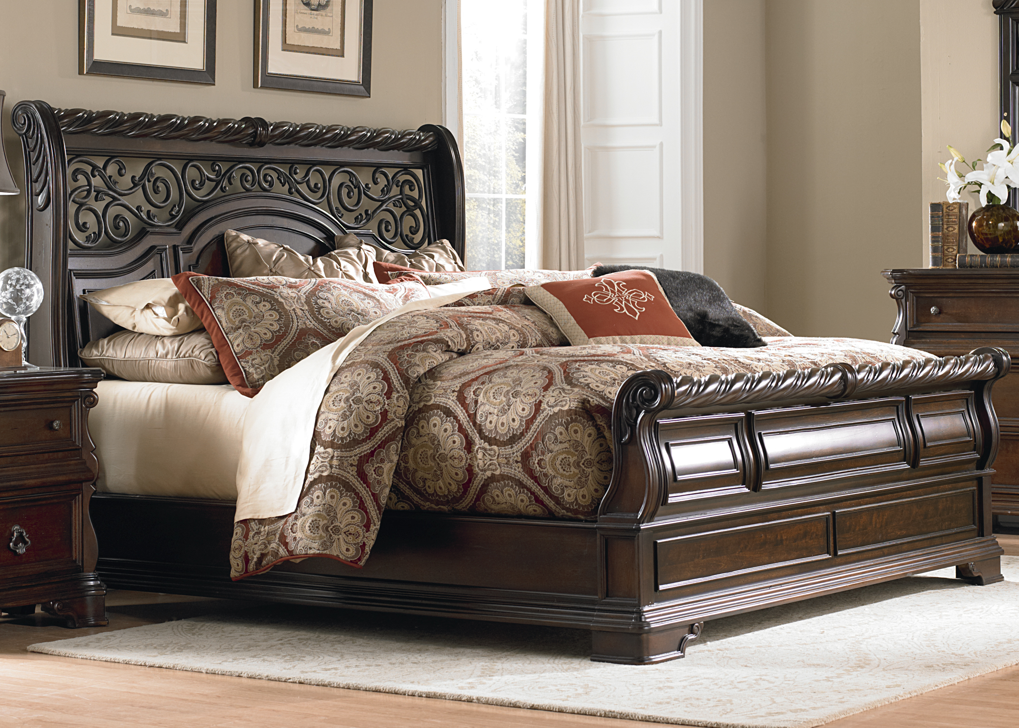 Liberty Furniture Arbor Place Bedroom King Sleigh Bed, Dresser, Mirror and Chest Collection