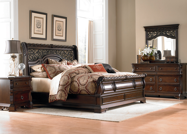 Liberty Furniture Arbor Place Bedroom King Sleigh Bed, Dresser, Mirror and Night Stand Collection 3