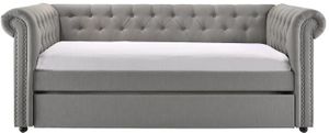 Crown Mark All Ellie Gray Upholstered Day Bed