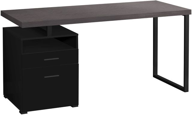 60 White Corner Desk with Storage by Monarch 