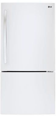 LG 24 Cu. Ft. Bottom Freezer Refrigerator-Smooth White 0