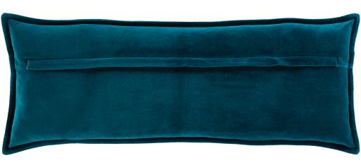 Surya Cotton Velvet Teal 12"x30" Toss Pillow with Polyester Insert-1