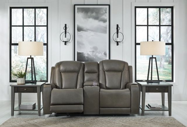 Signature Design by Ashley® Card Player Smoke Power Reclining Loveseat 7