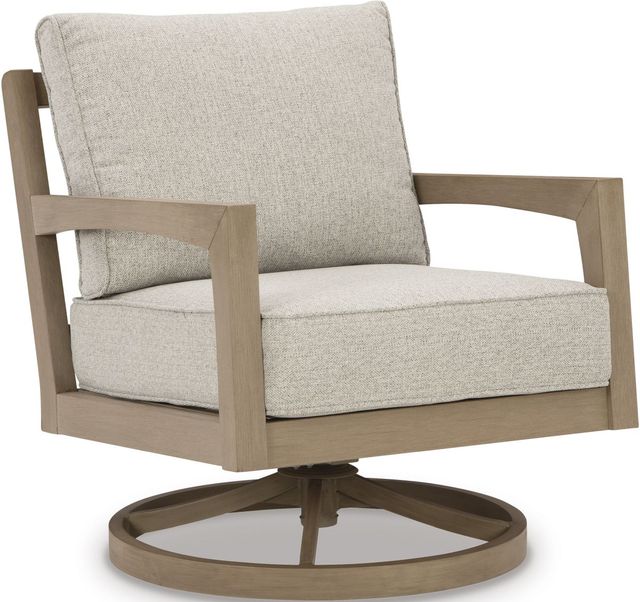 Signature Design by Ashley® Hallow Creek Driftwood Outdoor Swivel Lounge with Cushion