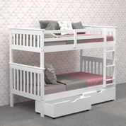 Donco Trading Company Mission Twin/Twin Bunkbed with Dual Underbed Drawers-1
