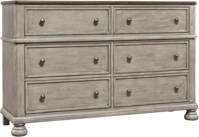 Benchcraft® Falkhurst Antiqued Gray and Walnut Brown Dresser