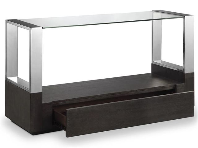 Magnussen Home® Revere Glass Top Sofa Table with Graphite Base-1